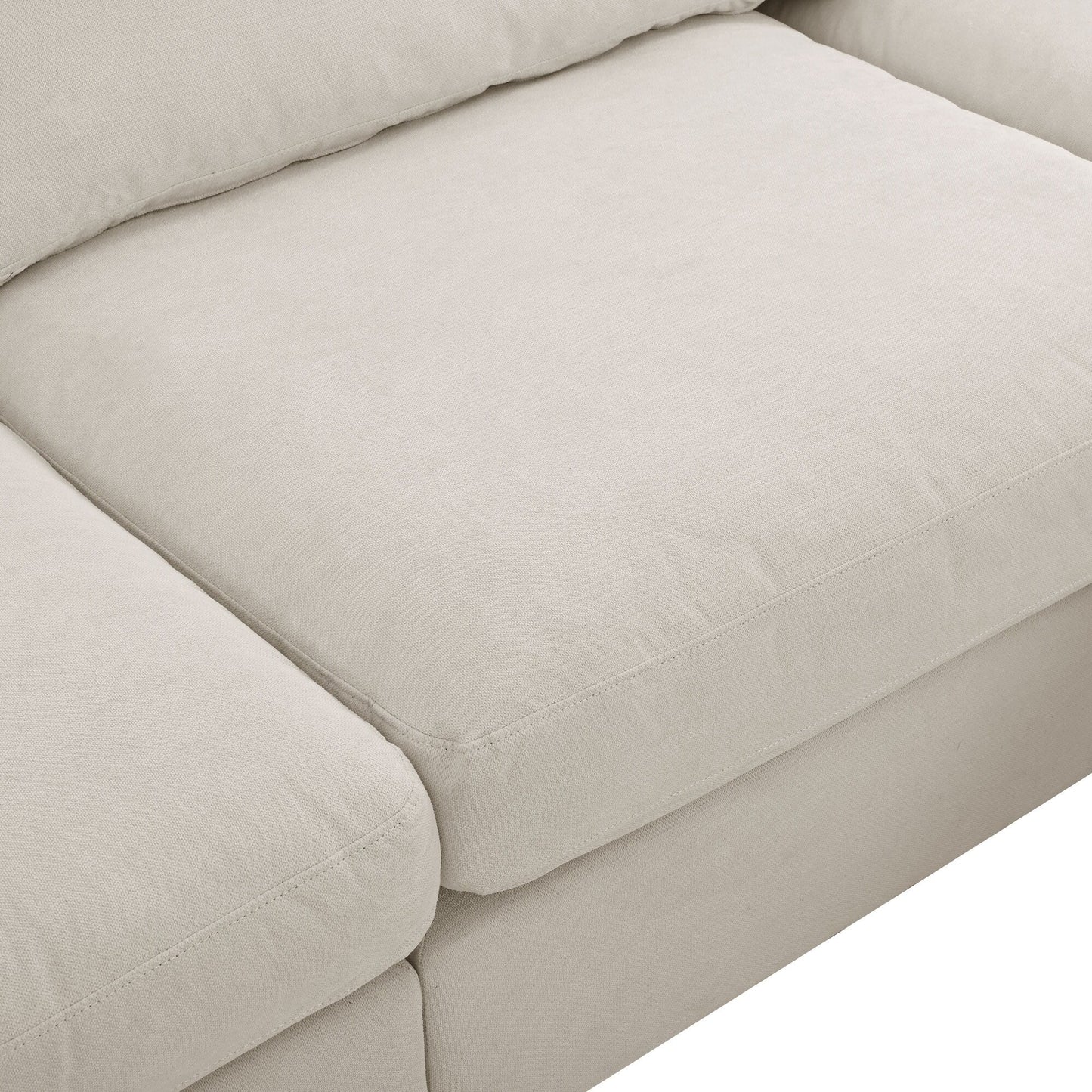 Modern Upholstered L-Shaped Convertible Sectional Sofa with Adjustable Footrest and Reversible Chaise for Living Room