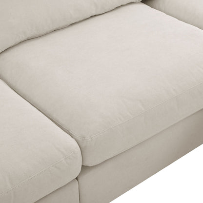 Modern Upholstered L-Shaped Convertible Sectional Sofa with Adjustable Footrest and Reversible Chaise for Living Room