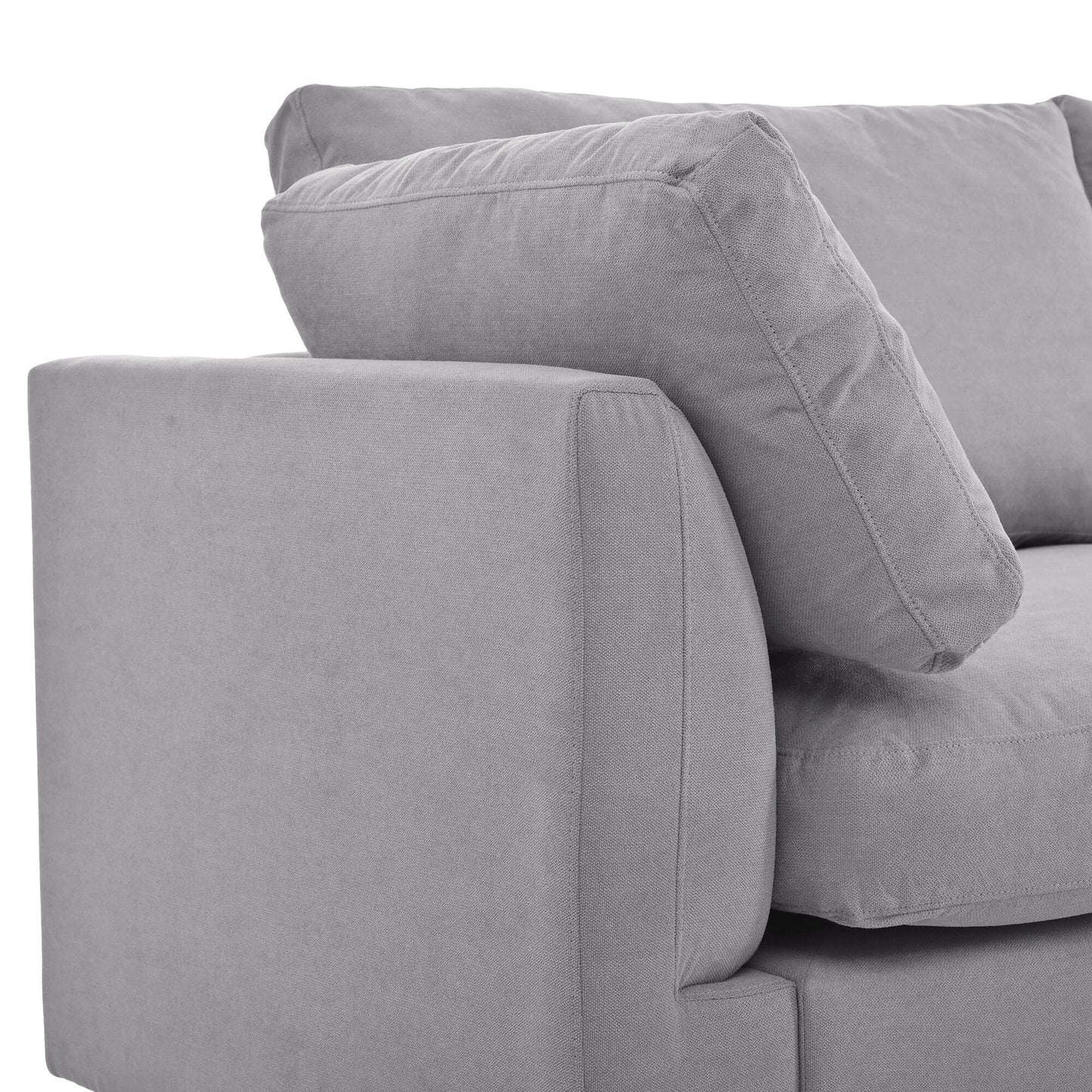 Modern Upholstered L-Shaped Convertible Sectional Sofa with Adjustable Footrest and Reversible Chaise for Living Room