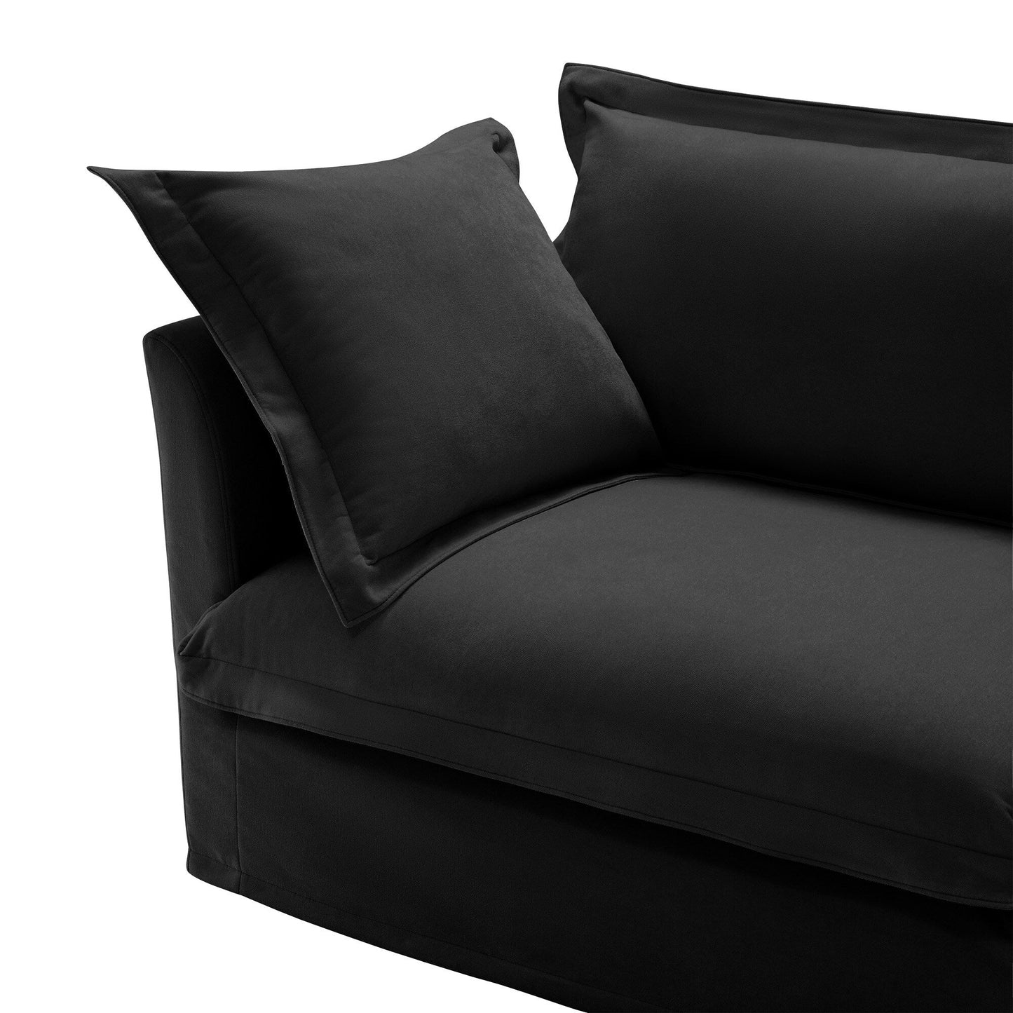 Modern Upholstered Modular Armless 3 Seater Sofa,Deep Seat 3- Seat Sofa Couch Armless Sofa Couch Free Combination