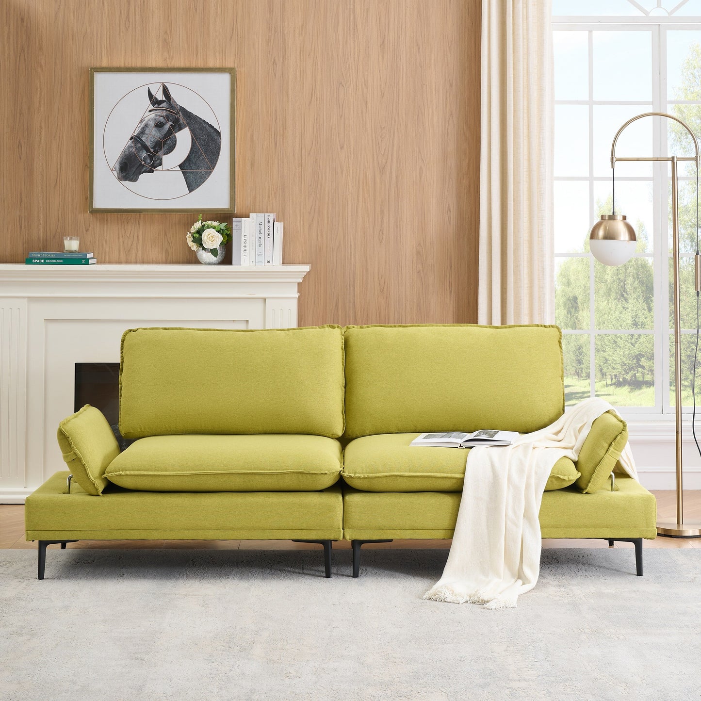 Modern Upholstered Sofa, Living Room Bedroom Apartment Small Space