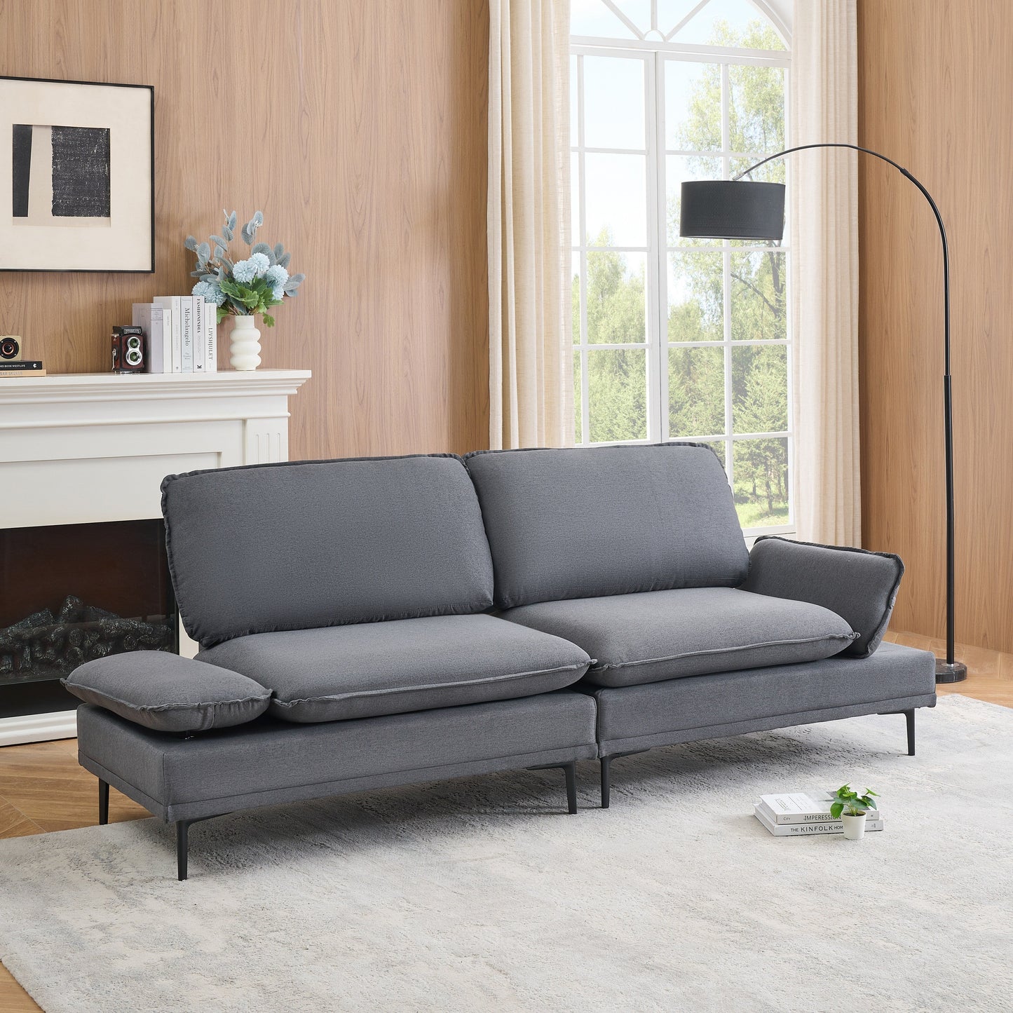 Modern Upholstered Sofa, Living Room Bedroom Apartment Small Space
