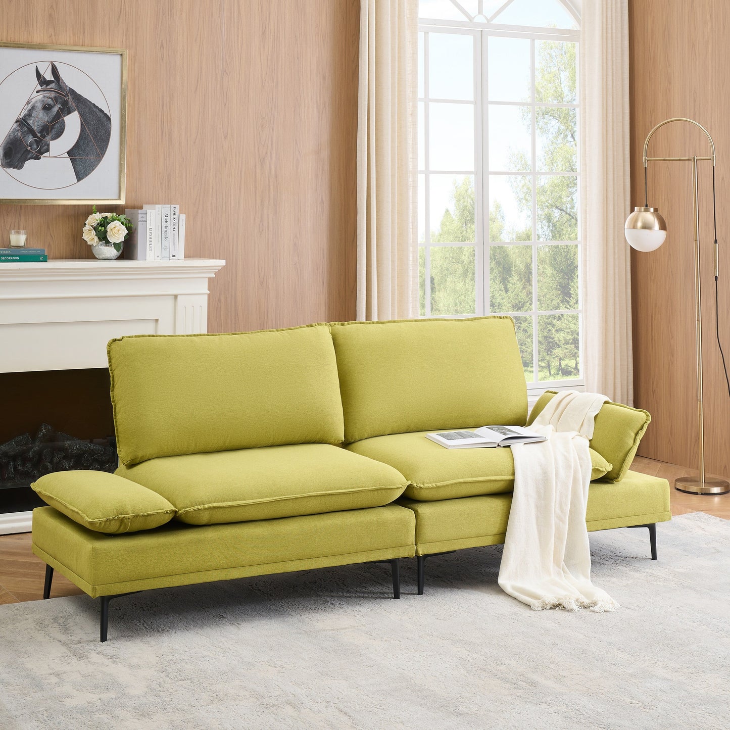Modern Upholstered Sofa, Living Room Bedroom Apartment Small Space