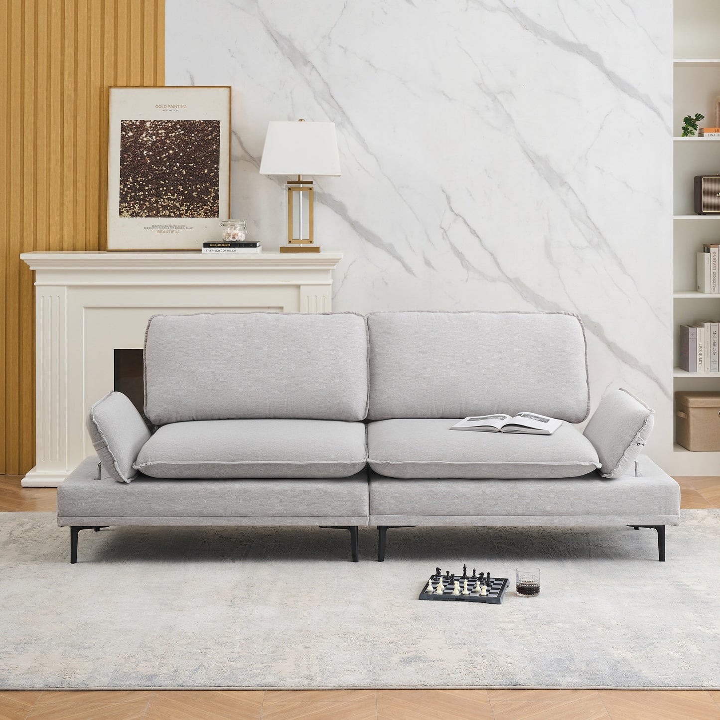 Modern Upholstered Sofa, Living Room Bedroom Apartment Small Space