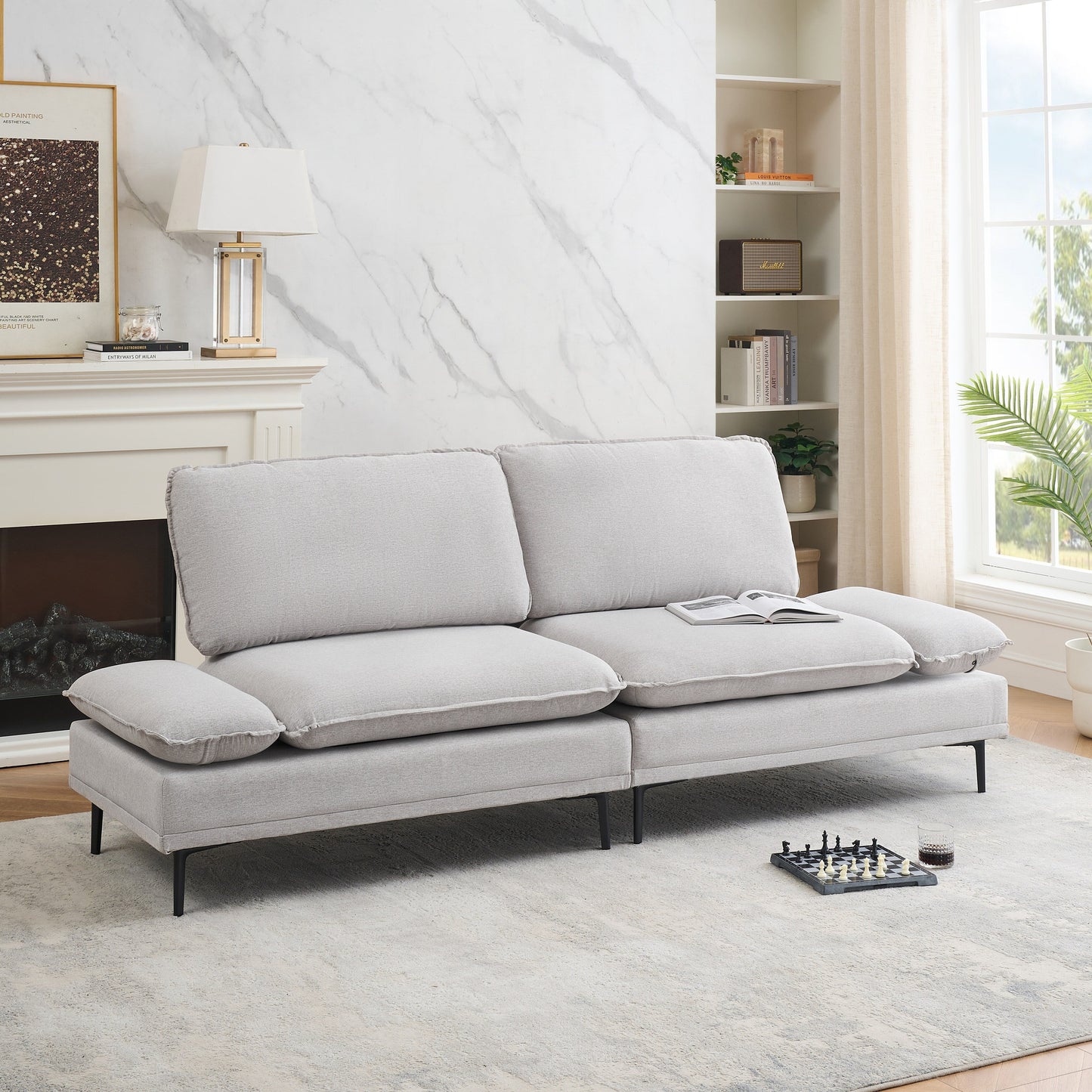 Modern Upholstered Sofa, Living Room Bedroom Apartment Small Space
