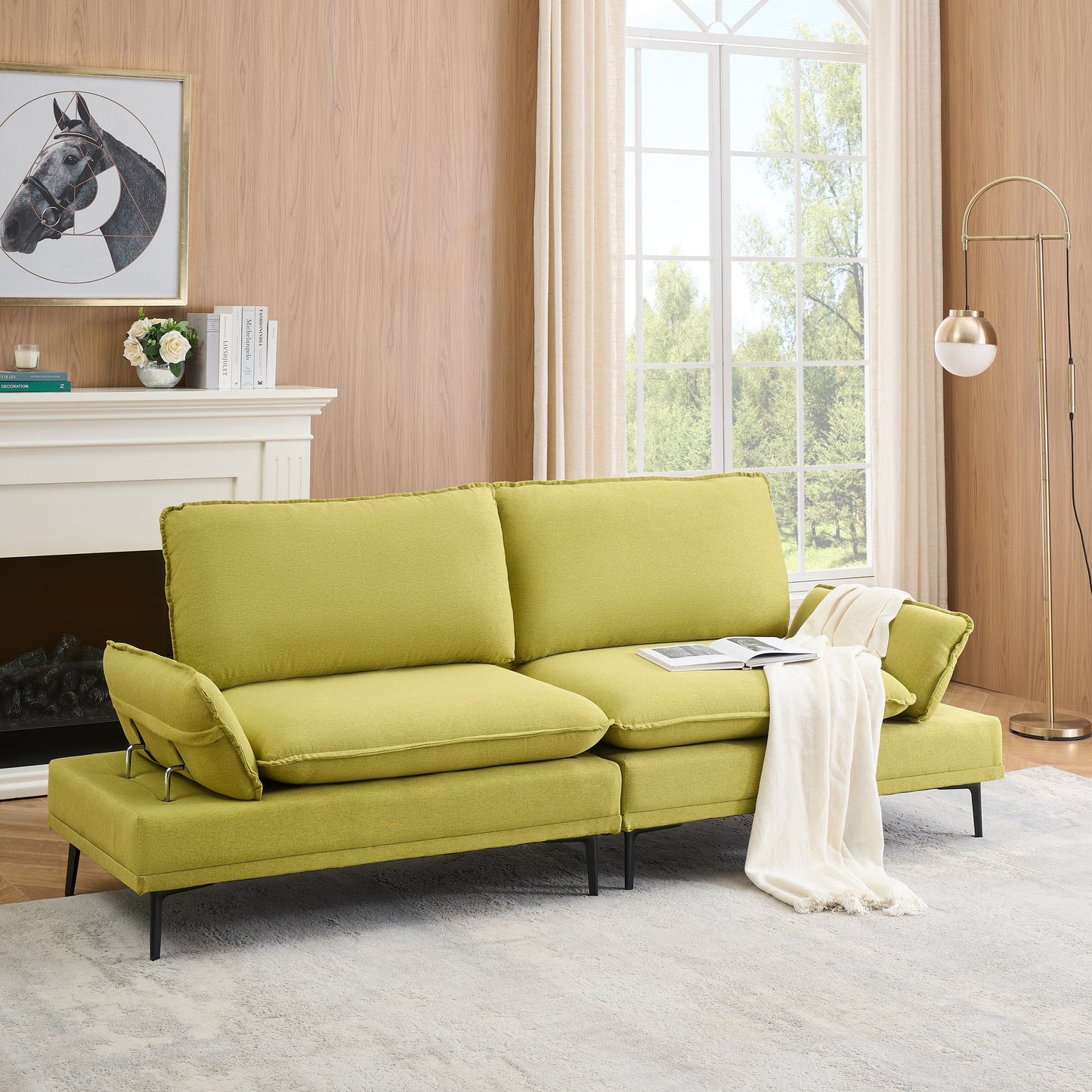 Modern Upholstered Sofa, Living Room Bedroom Apartment Small Space