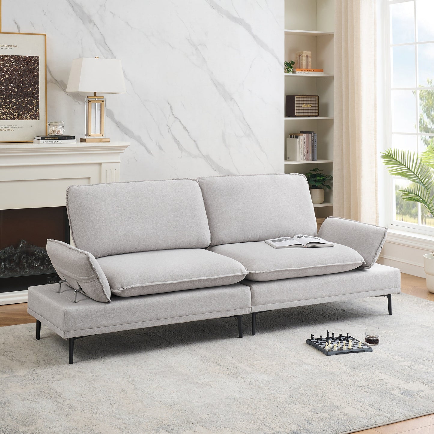 Modern Upholstered Sofa, Living Room Bedroom Apartment Small Space