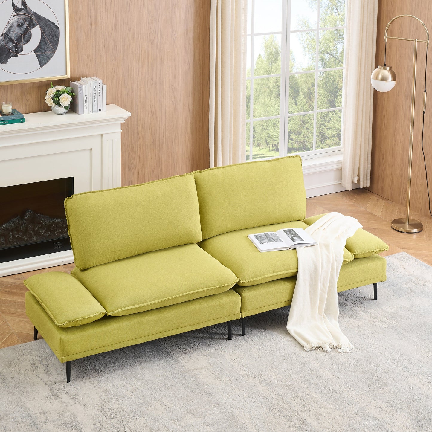 Modern Upholstered Sofa, Living Room Bedroom Apartment Small Space