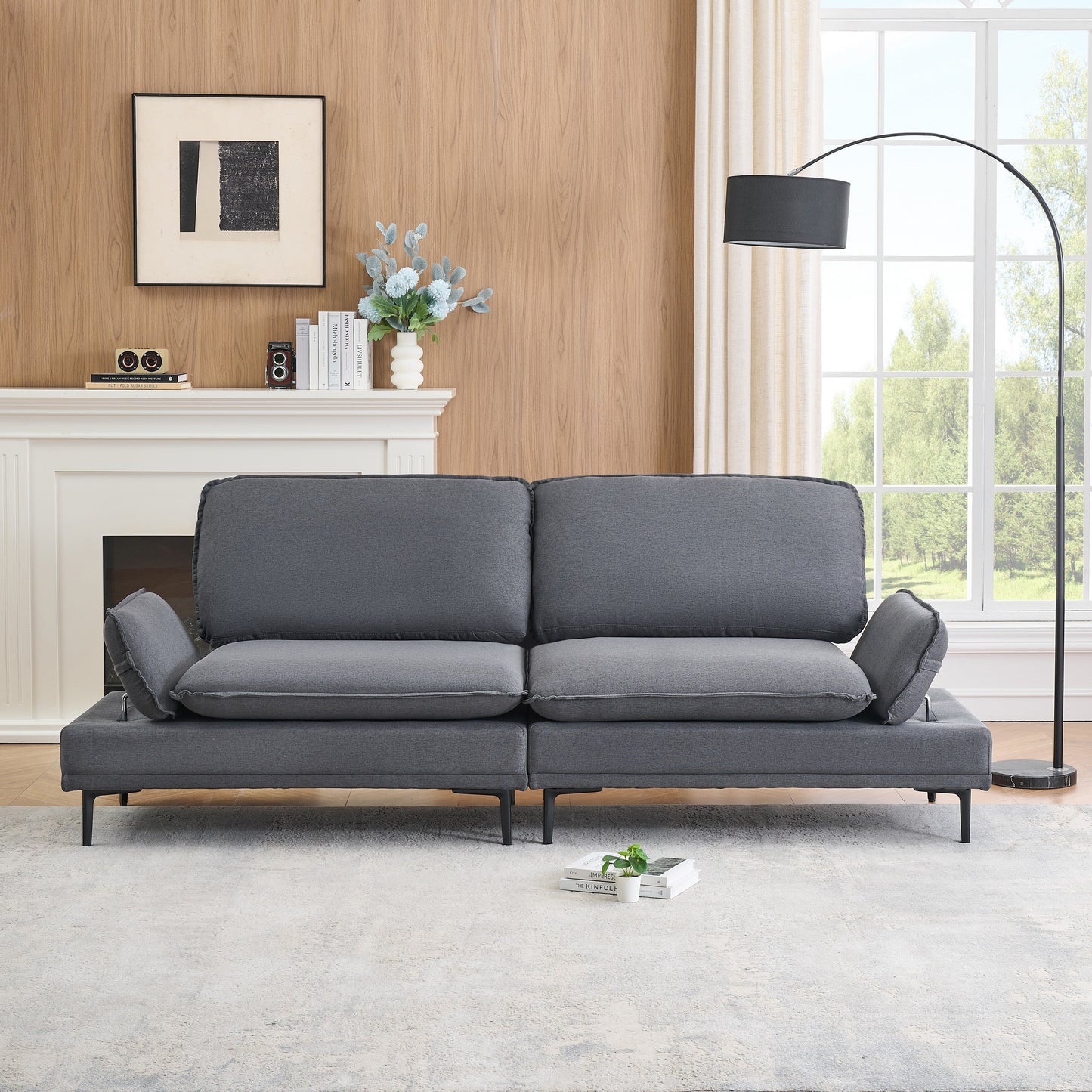 Modern Upholstered Sofa, Living Room Bedroom Apartment Small Space