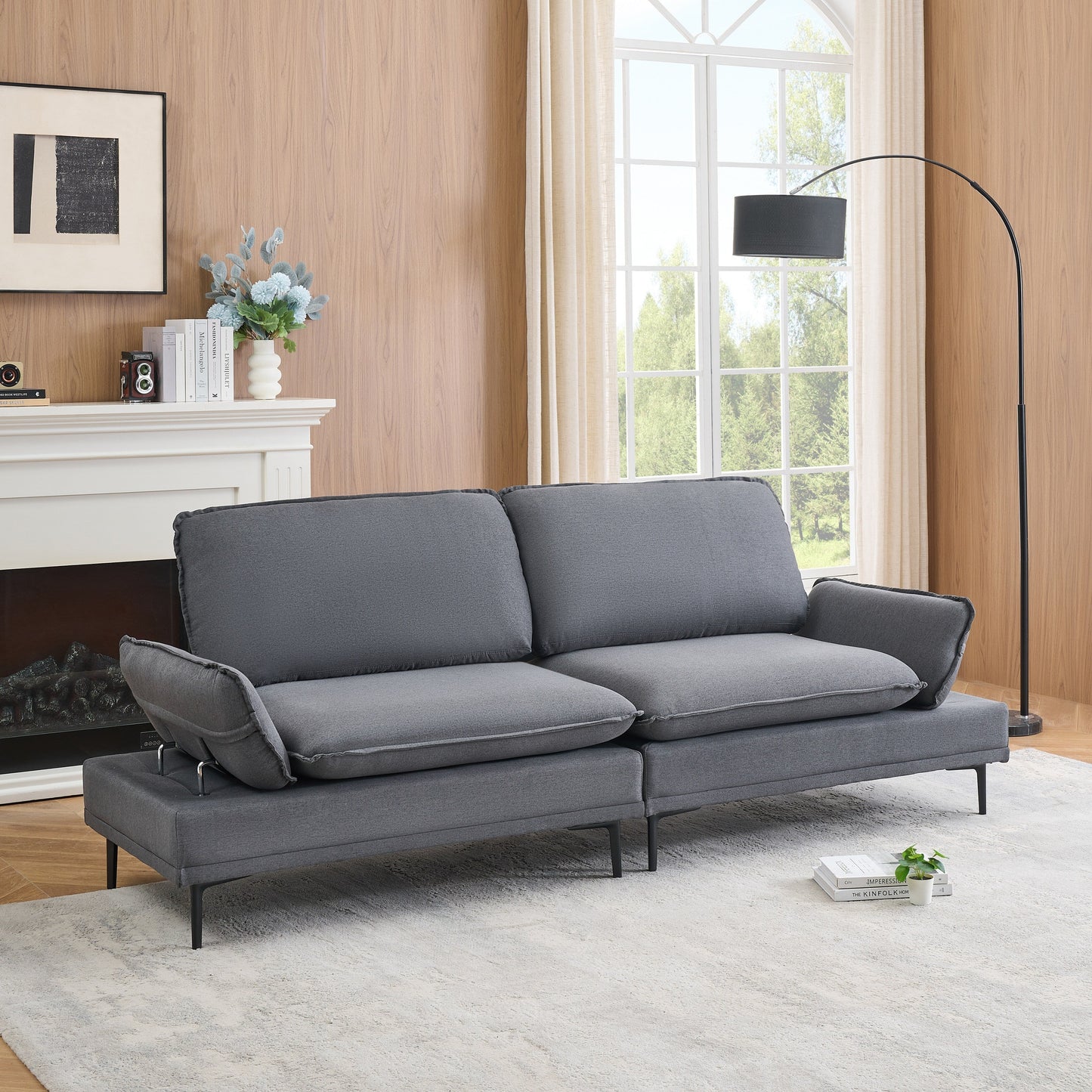 Modern Upholstered Sofa, Living Room Bedroom Apartment Small Space