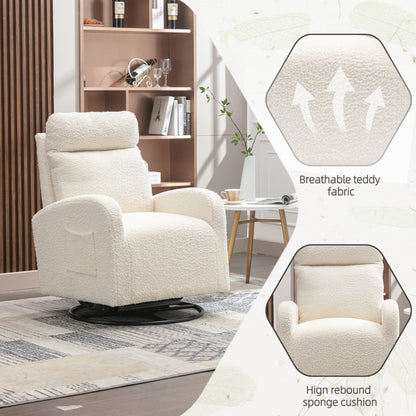 Modern Upholstered Swivel Glider Rocking Chair for Nursery