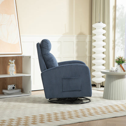 Modern Upholstered Swivel Glider Rocking Chair for Nursery