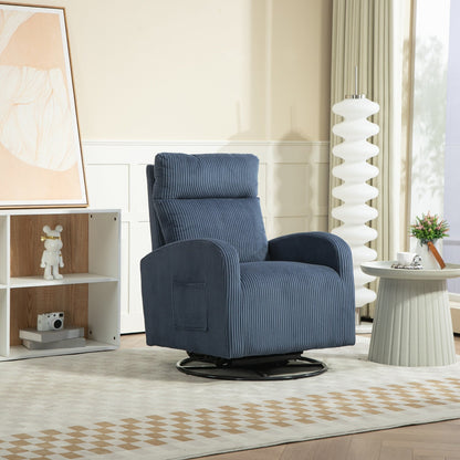 Modern Upholstered Swivel Glider Rocking Chair for Nursery