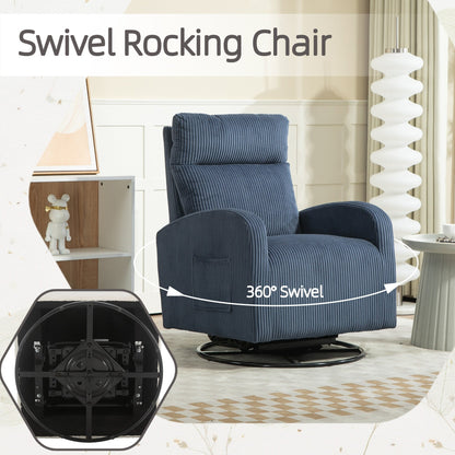 Modern Upholstered Swivel Glider Rocking Chair for Nursery