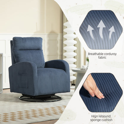 Modern Upholstered Swivel Glider Rocking Chair for Nursery