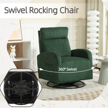 Modern Upholstered Swivel Glider Rocking Chair for Nursery