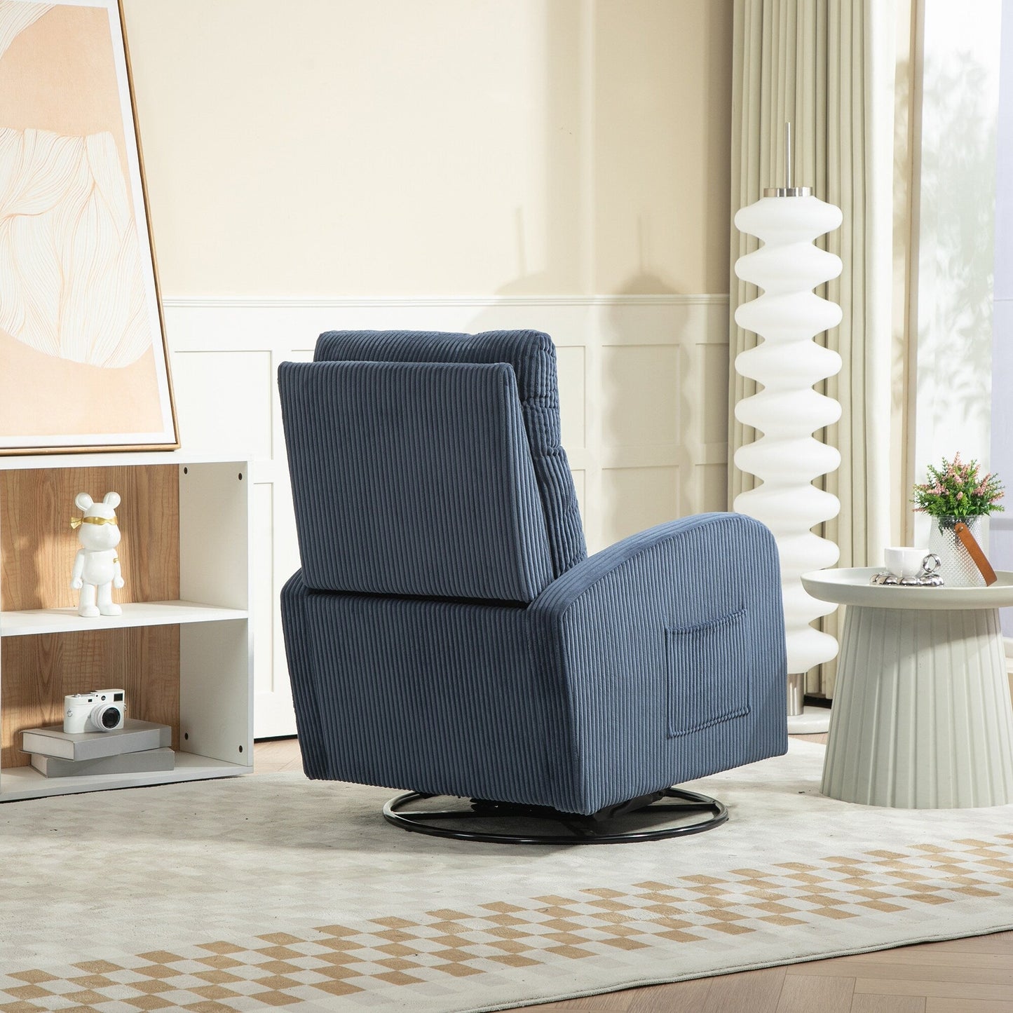Modern Upholstered Swivel Glider Rocking Chair for Nursery