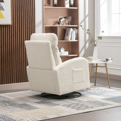 Modern Upholstered Swivel Glider Rocking Chair for Nursery