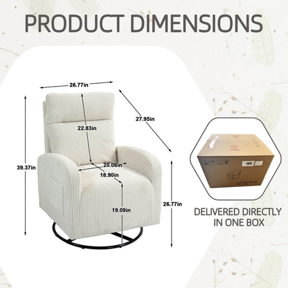 Modern Upholstered Swivel Glider Rocking Chair for Nursery