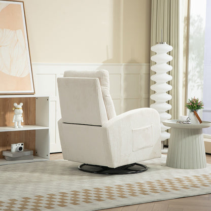 Modern Upholstered Swivel Glider Rocking Chair for Nursery