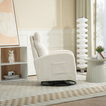 Modern Upholstered Swivel Glider Rocking Chair for Nursery