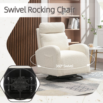 Modern Upholstered Swivel Glider Rocking Chair for Nursery