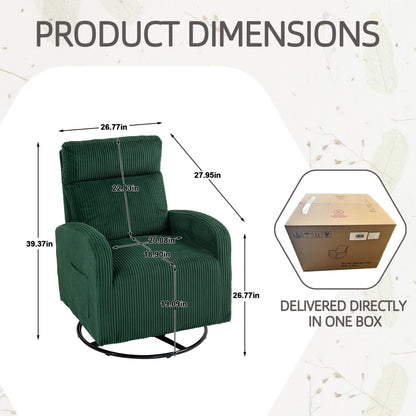 Modern Upholstered Swivel Glider Rocking Chair for Nursery