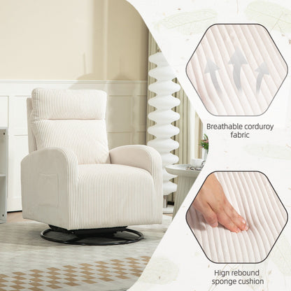 Modern Upholstered Swivel Glider Rocking Chair for Nursery