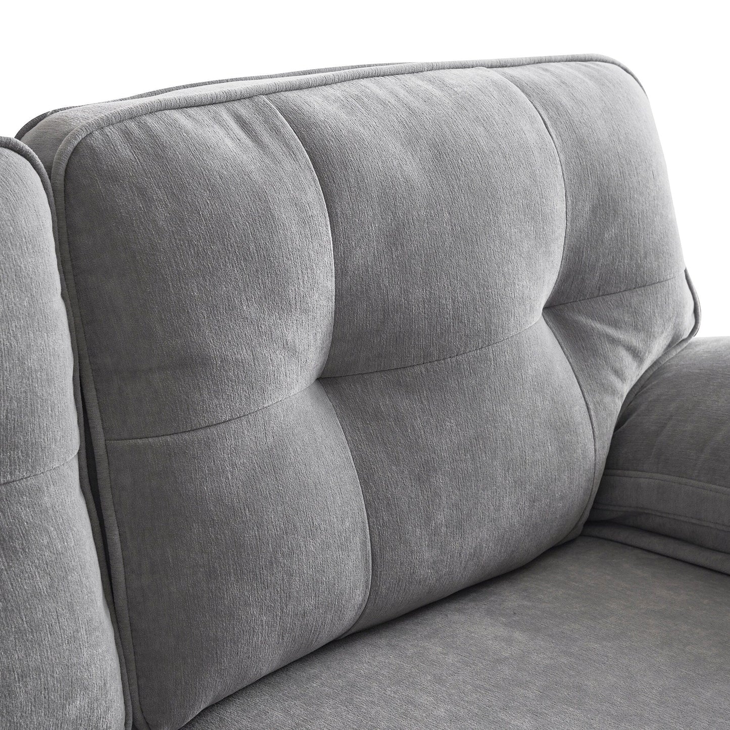 Modern Velvet L-Shaped Sectional Sofa with Metal Legs and Wide Backrest for Living Room Bedroom