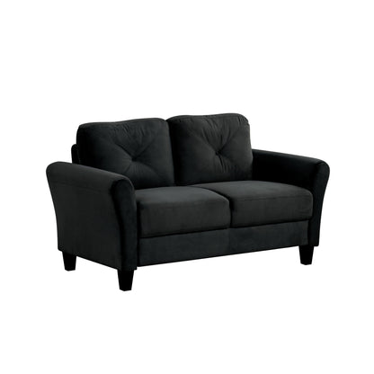 Modern Velvet Loveseat with Angled Backrest and Solid Wood Frame for Living Room Small Spaces