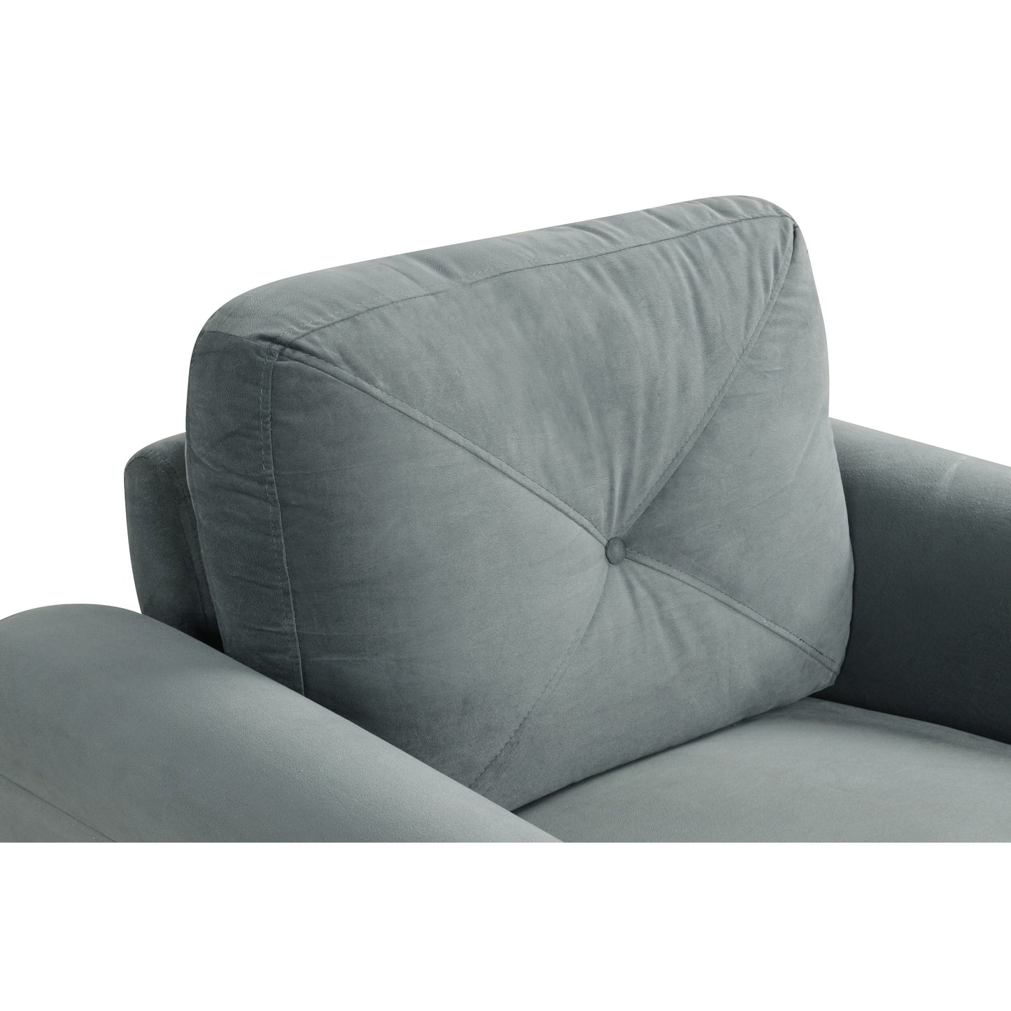 Modern Velvet Loveseat with Angled Backrest and Solid Wood Frame for Living Room Small Spaces