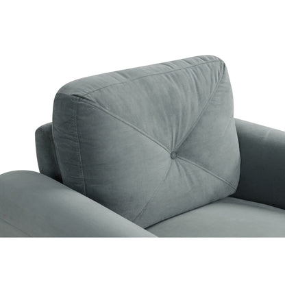 Modern Velvet Loveseat with Angled Backrest and Solid Wood Frame for Living Room Small Spaces