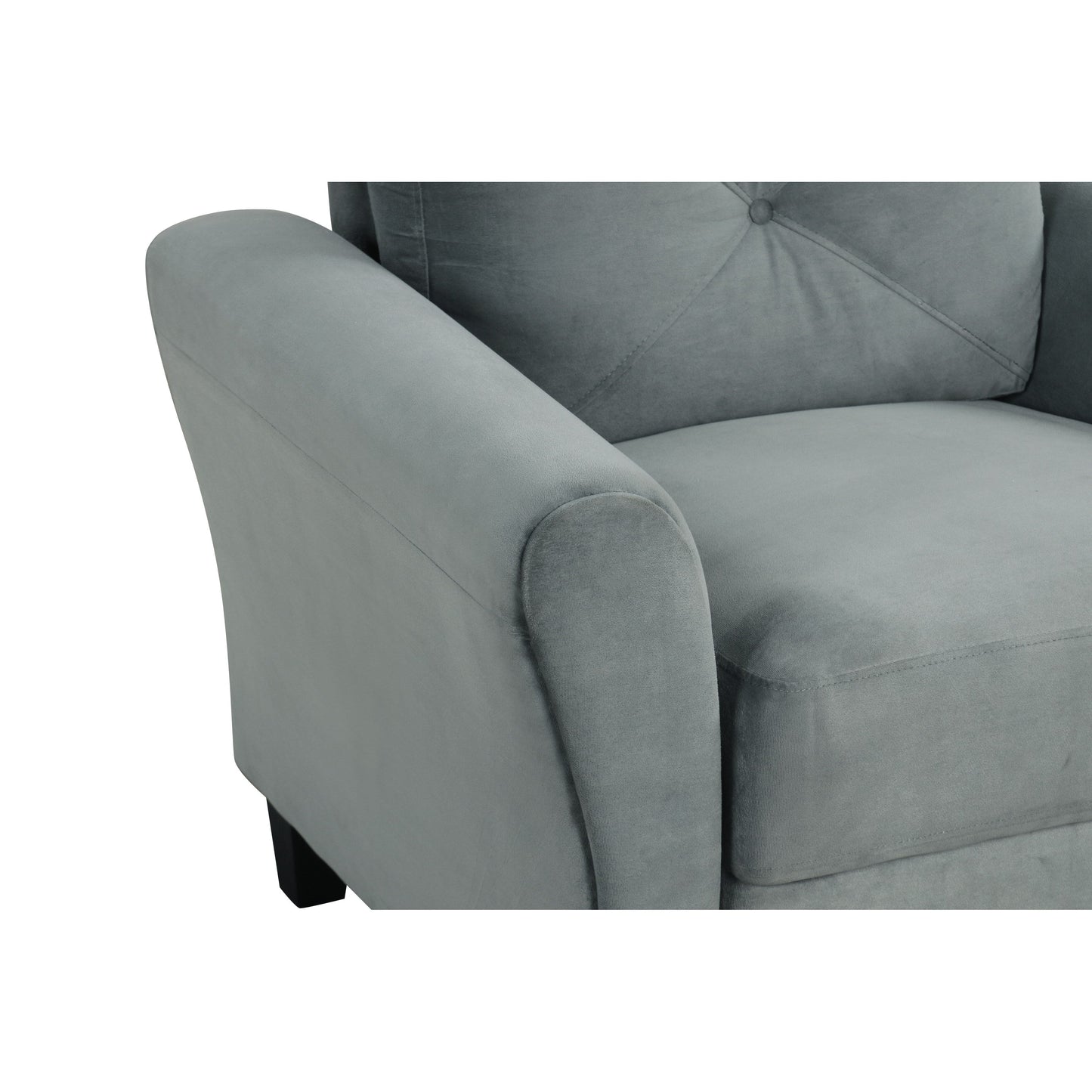 Modern Velvet Loveseat with Angled Backrest and Solid Wood Frame for Living Room Small Spaces