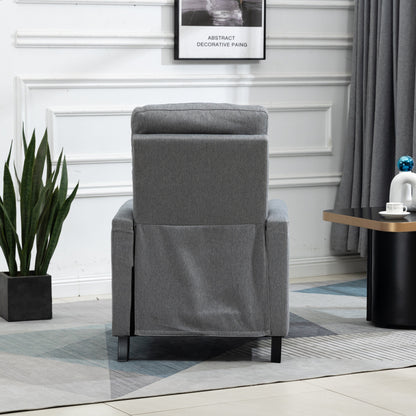 Modern Velvet Manual Recliner with Cushions and Nailhead Decoration
