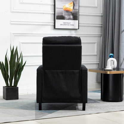 Modern Velvet Manual Recliner with Cushions and Nailhead Decoration
