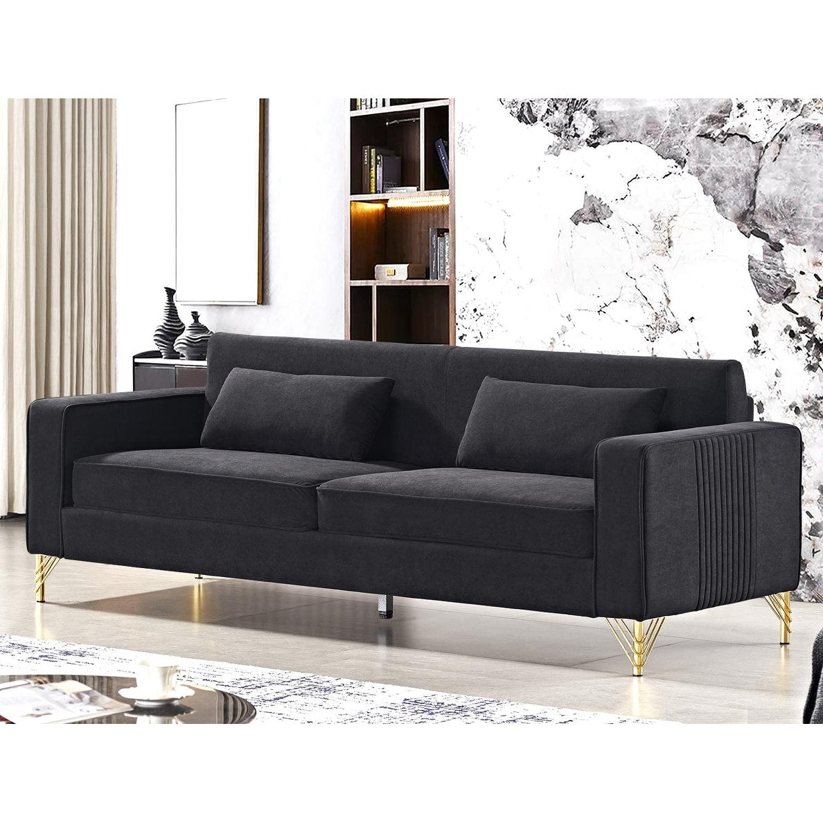 Modern Velvet Upholstered Living Room Sofa