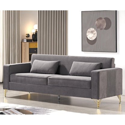 Modern Velvet Upholstered Living Room Sofa