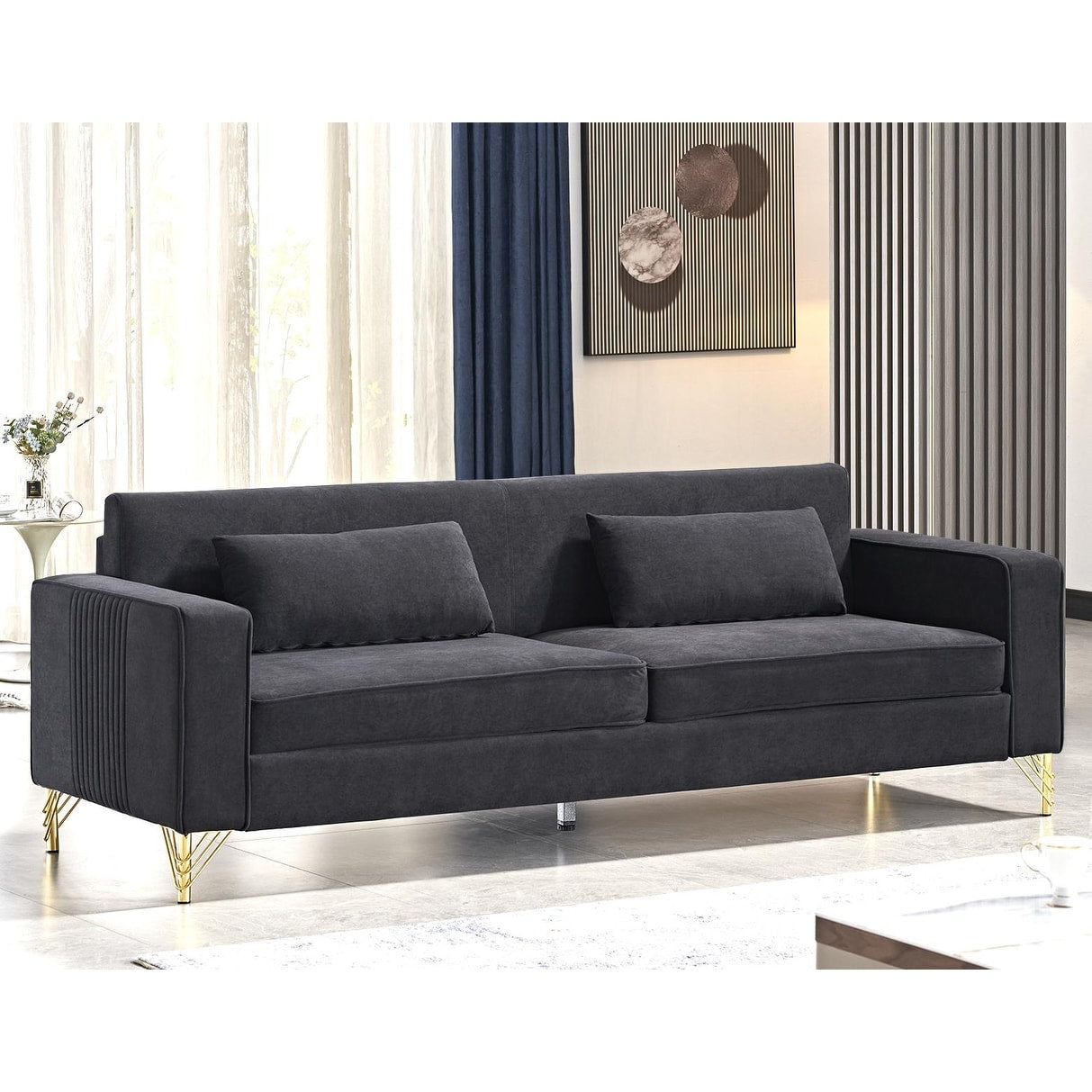 Modern Velvet Upholstered Living Room Sofa