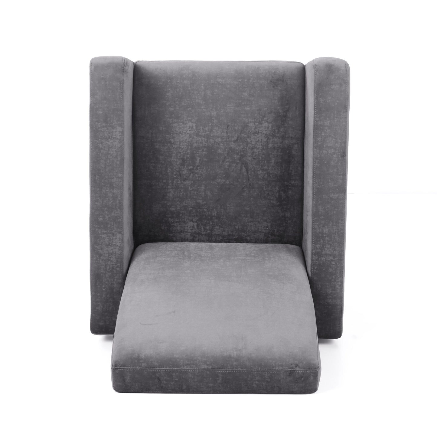 Modern Velvet Upholstered Push-Back Recliner with Footrest and Stainless Steel Legs