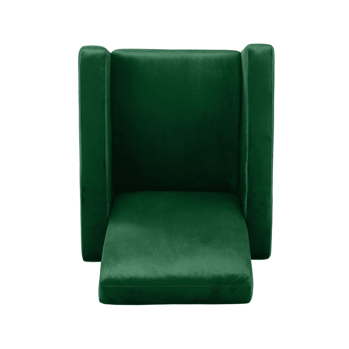 Modern Velvet Upholstered Push-Back Recliner with Footrest and Stainless Steel Legs