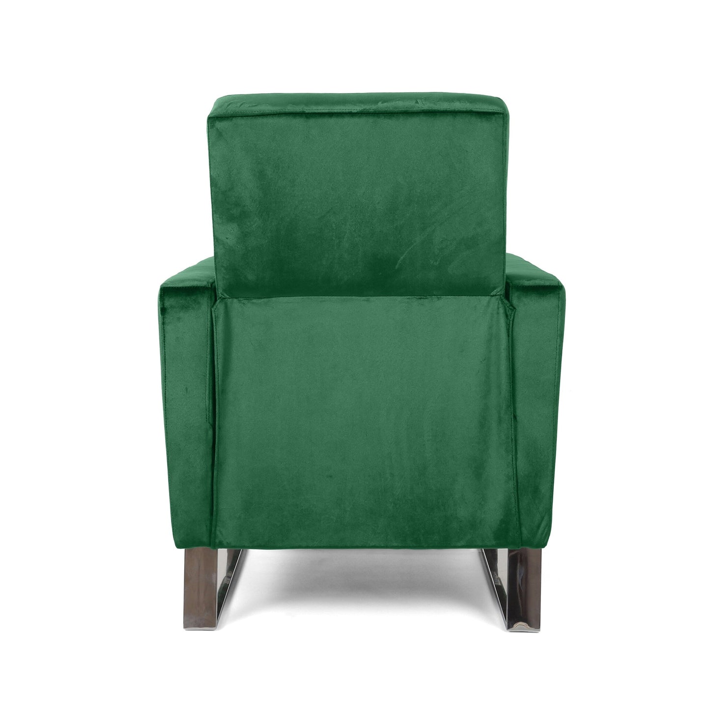 Modern Velvet Upholstered Push-Back Recliner with Footrest and Stainless Steel Legs