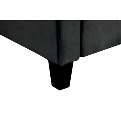 Modern Velvet Upholstered Sofa with Angled Backrest and Solid Wood Frame for Living Room Office Small Spaces