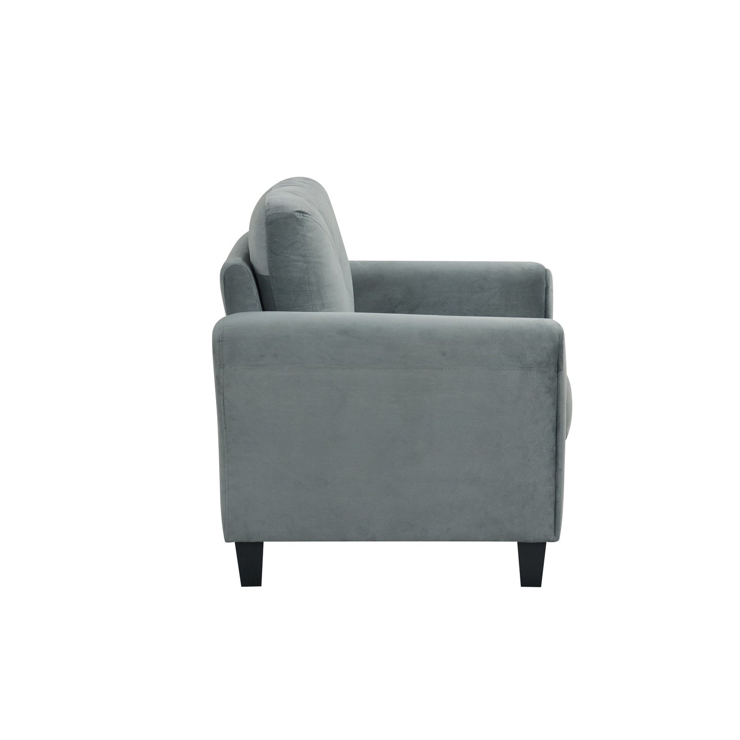 Modern Velvet Upholstered Sofa with Angled Backrest and Solid Wood Frame for Living Room Office Small Spaces