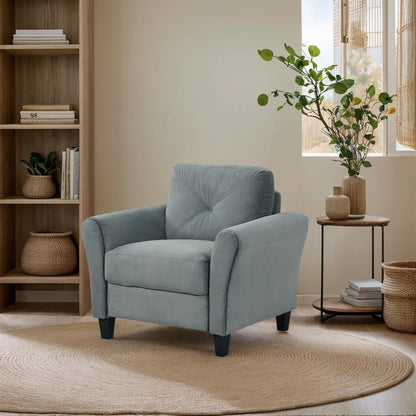Modern Velvet Upholstered Sofa with Angled Backrest and Solid Wood Frame for Living Room Office Small Spaces