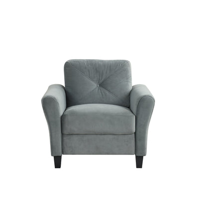 Modern Velvet Upholstered Sofa with Angled Backrest and Solid Wood Frame for Living Room Office Small Spaces