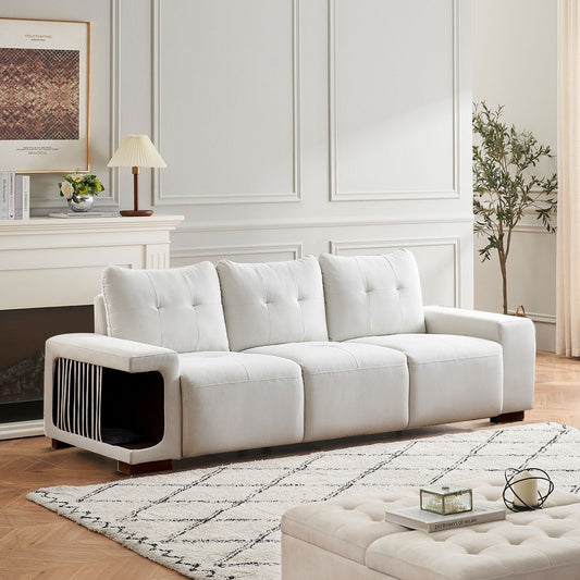Modern style pet friendly sofa with kennel and high resilience foam padding for living room hotel