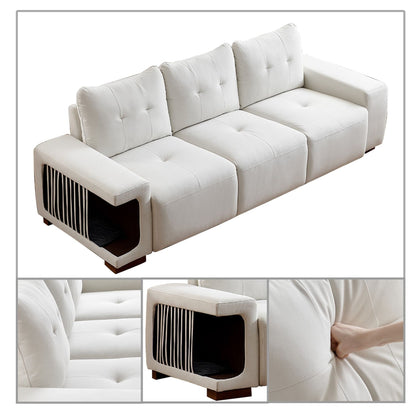 Modern style pet friendly sofa with kennel and high resilience foam padding for living room hotel