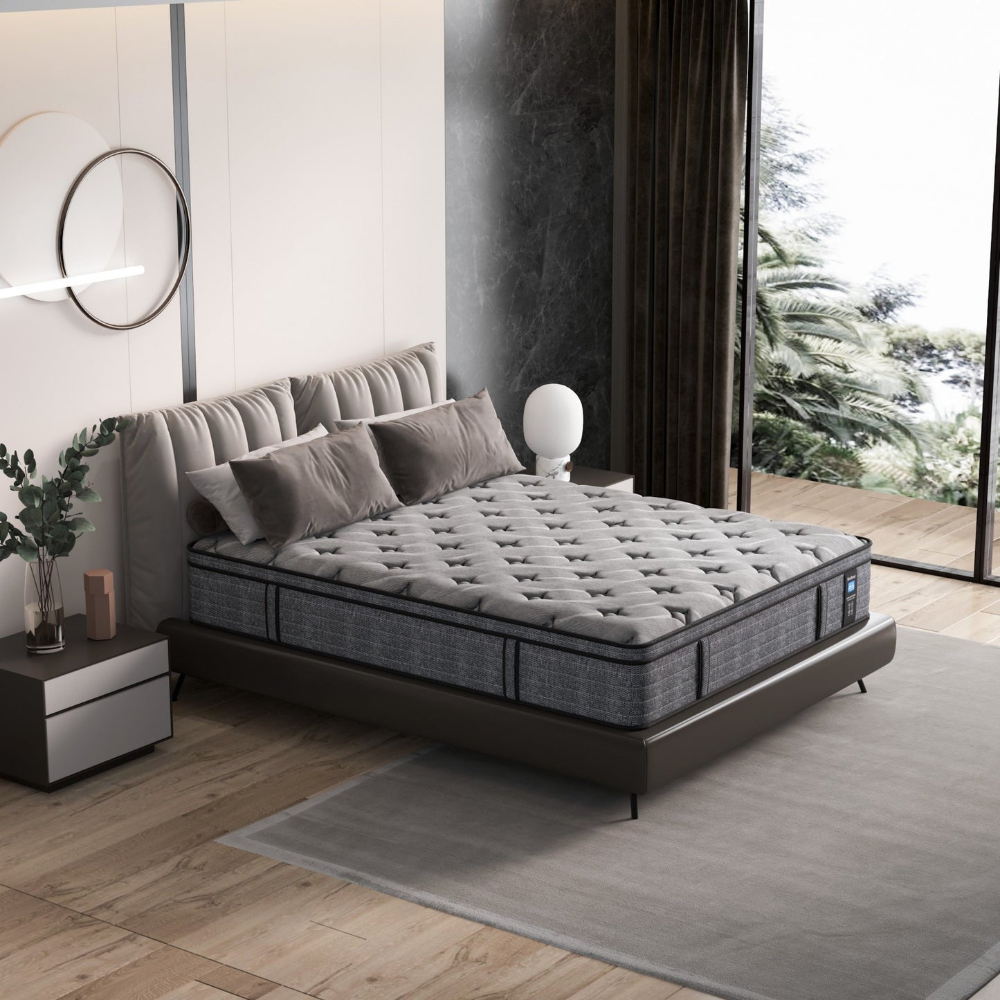 Modland 14'' Queen Hybrid Memory Foam Mattress in a Box - Pressure Relief & Motion Isolation, CertiPUR-US for Back Pain Relief