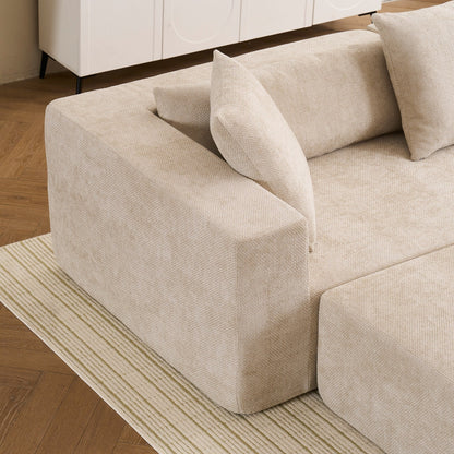 Modular 3-Seat Sectional Sofa Cloud Sofa with L-Shaped Lounge Chair for Living Room Bedroom