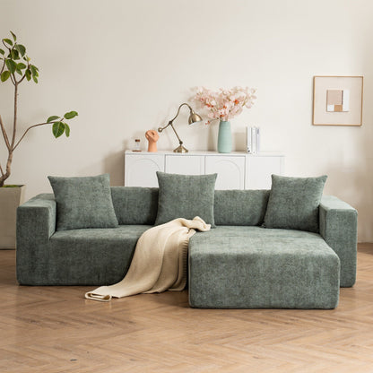 Modular 3-Seat Sectional Sofa Cloud Sofa with L-Shaped Lounge Chair for Living Room Bedroom